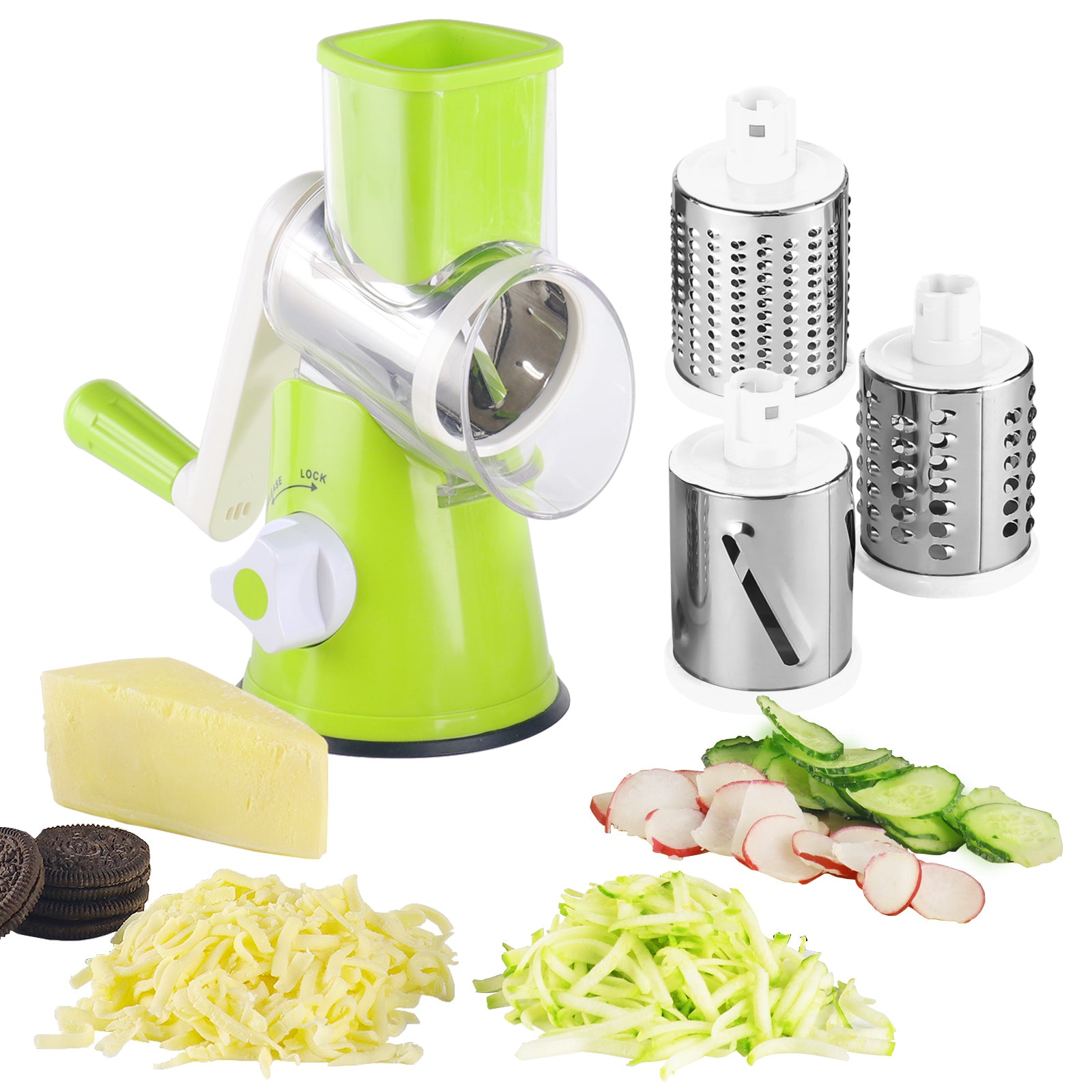Rotary Cheese Grater with 5 Interchangeable Blades